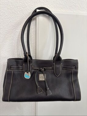 Dooney & Bourke Dark Brown  East/West Tassel Leather